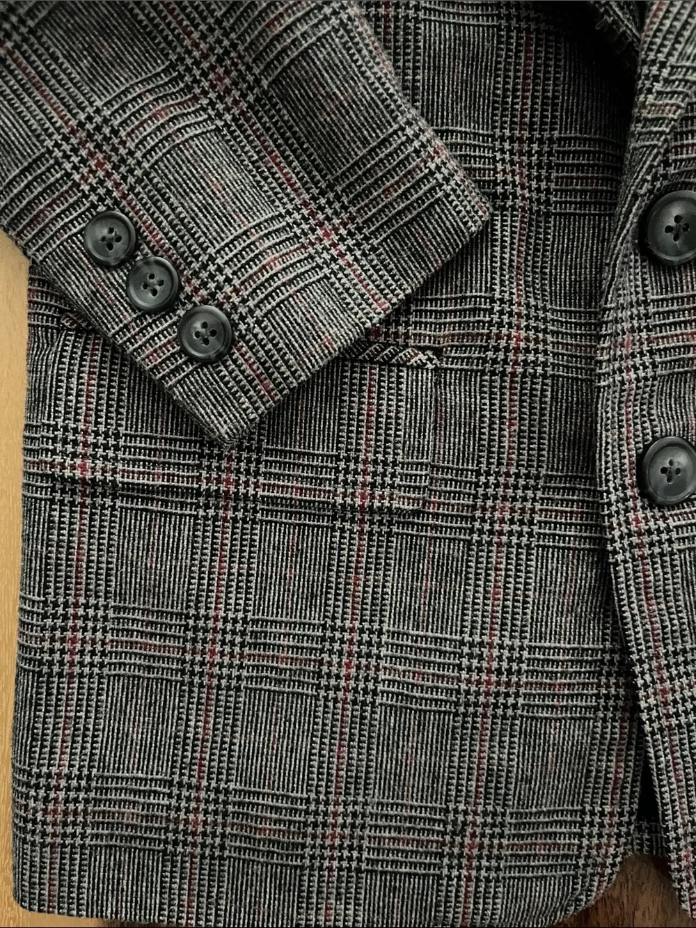 Talbots toddler suit jacket houndstooth plaid blazer kids 5, wool
